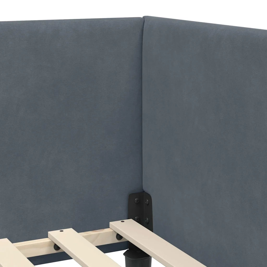 Struttura Letto Angolare con Materasso 2 pcs Grigio Velluto