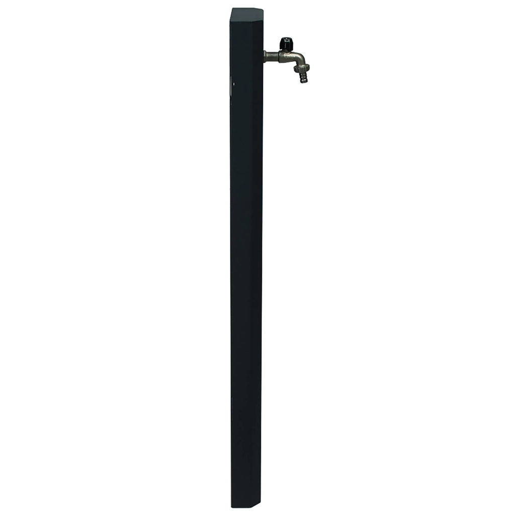Fontana a Muro da Giardino Con Rubinetto 18x6x100 cm In Acciaio Antracite