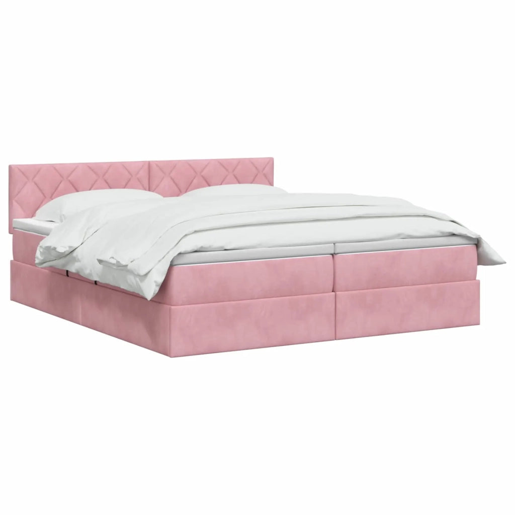 Letto con Contenitore con testiera 2 pz Rosa 3458966