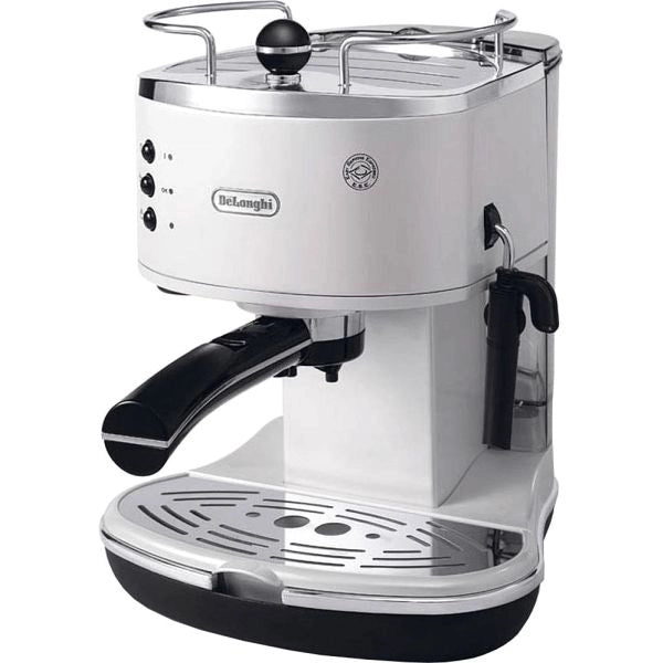 De’longhi icona - macchina da caffè manuale espresso e cappuccino, polvere e cialde ese, 1.4l, potenza 1100w, bianco (eco311.w) - 0132106080