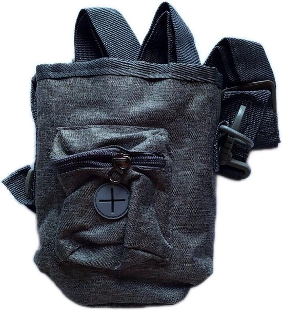 Borsa per cane - Addestramento cani - Grigio - 14 x 17 cm - Sacchetto per dolcetti per cani - Borsa per addestramento cani - Addestramento cani