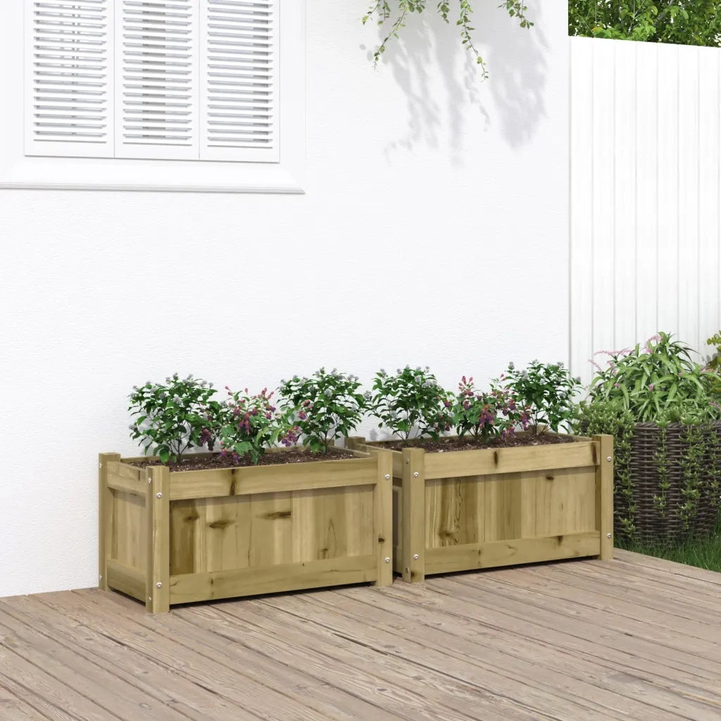 Fioriere da Giardino 2 pz in Legno di Pino Impregnatocod mxl 84630