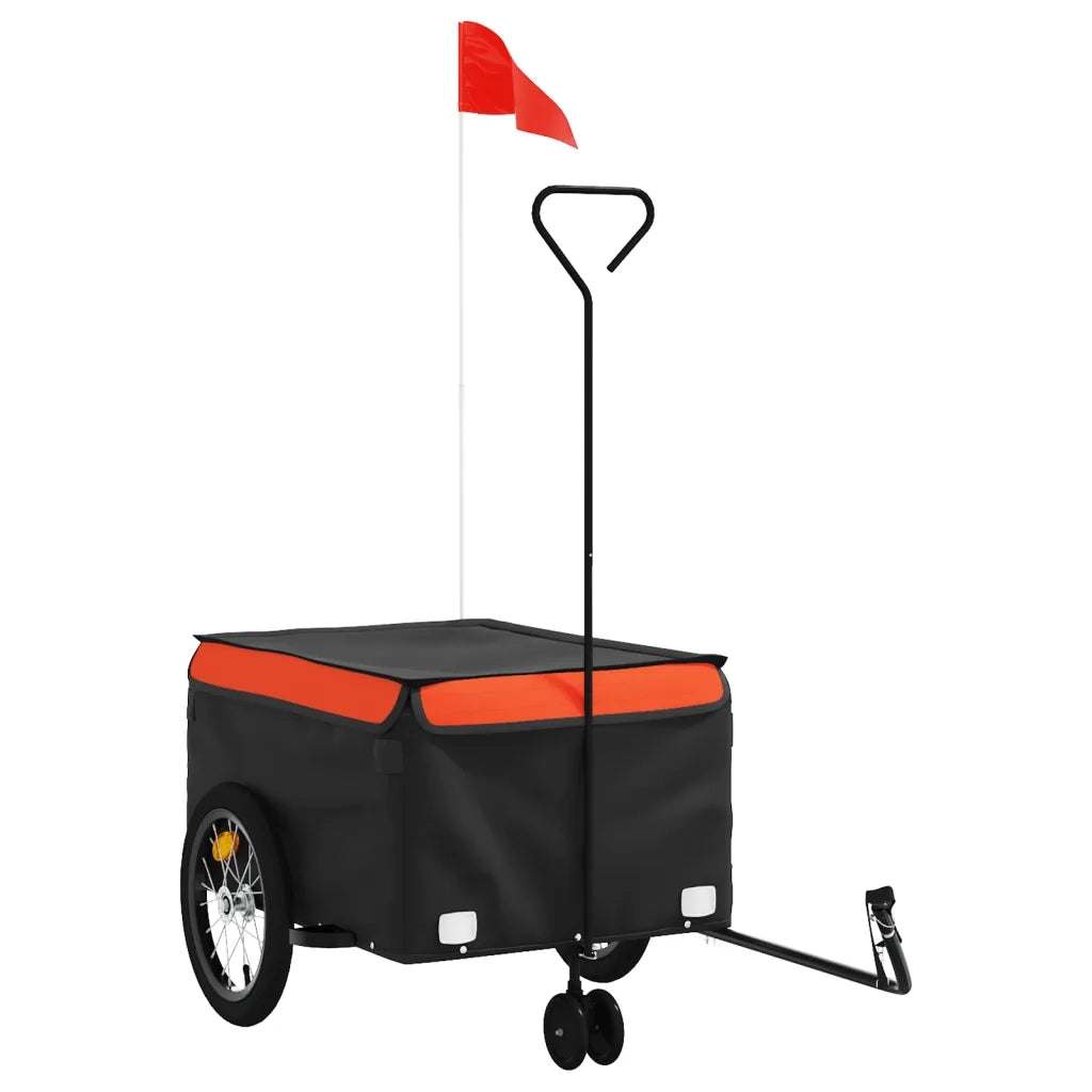 Rimorchio da Bici Nero e Arancione 45 kg in Ferro 94103