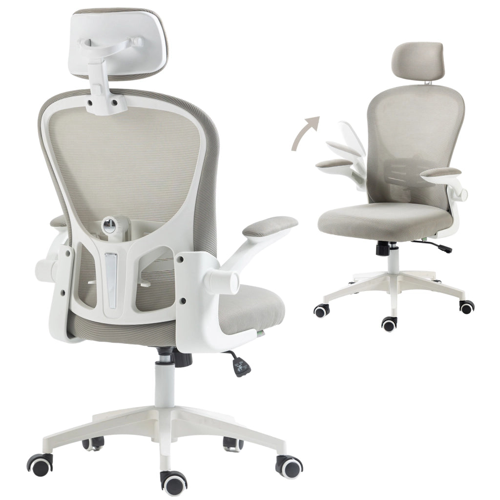 Sedia da ufficio con rete ¨C zephmum ¨C grigio 62x64x120 cm