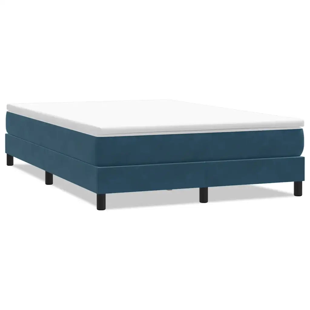 Letto a Molle senza Materasso Blu Scuro 160x220 cm in Velluto 3315883