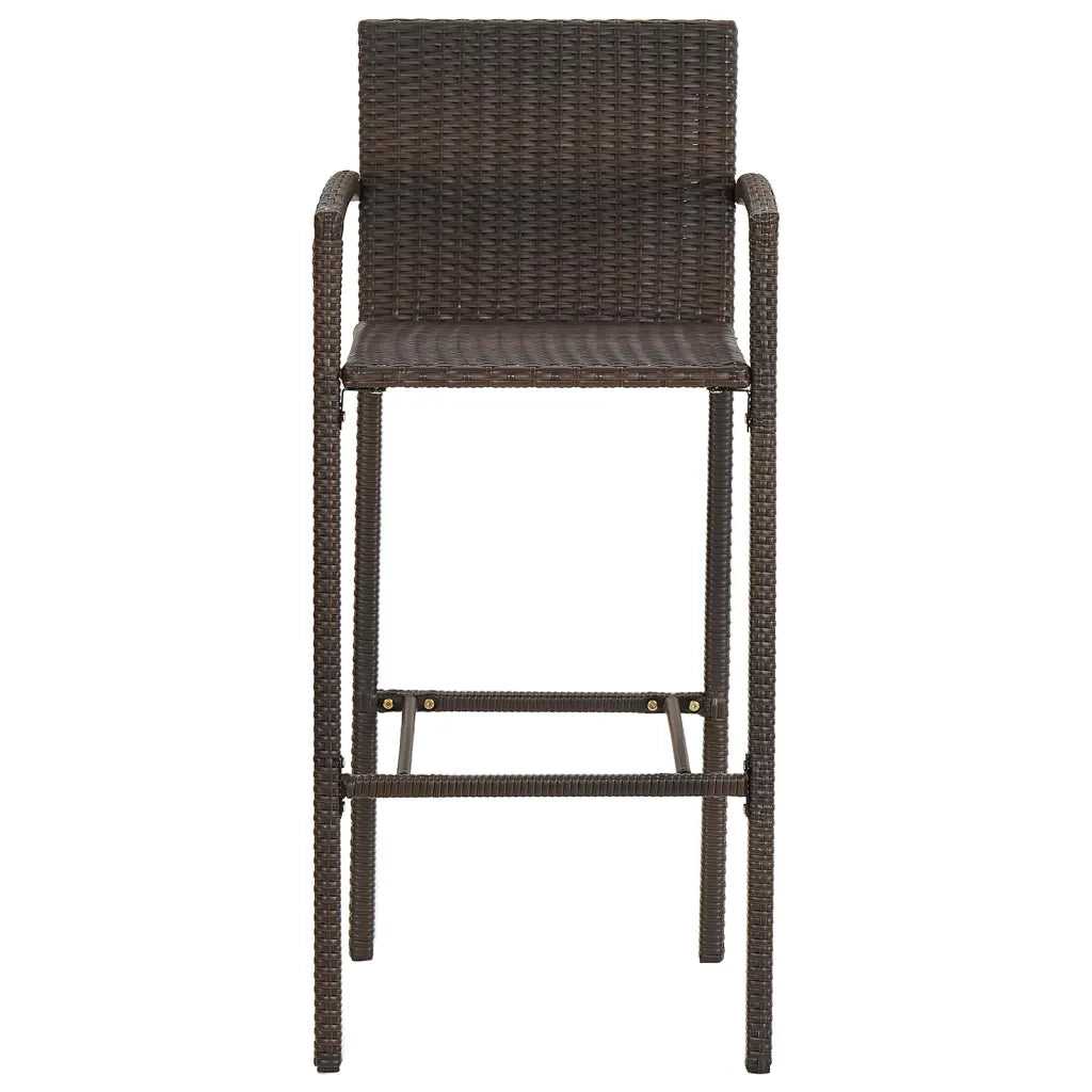 Set Bar Giardino 5pz | Set Salotto da Giardino Marrone Legno Massello Acacia e Polyrattan