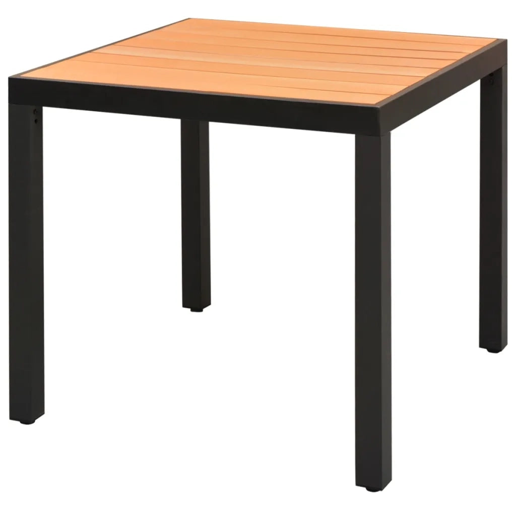 Set da Pranzo da Giardino 5 pz in Rattan PVC Nero e Marrone cod mxl 56013