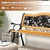 Panchina da Giardino in Metallo e Legno, Panca da Esterno con Braccioli Curvi e Schienale Attraente, Panca Ergonomica per 3 Persone da Balcone, Cortile e Patio, Portata 213 kg (Rosa grande)
