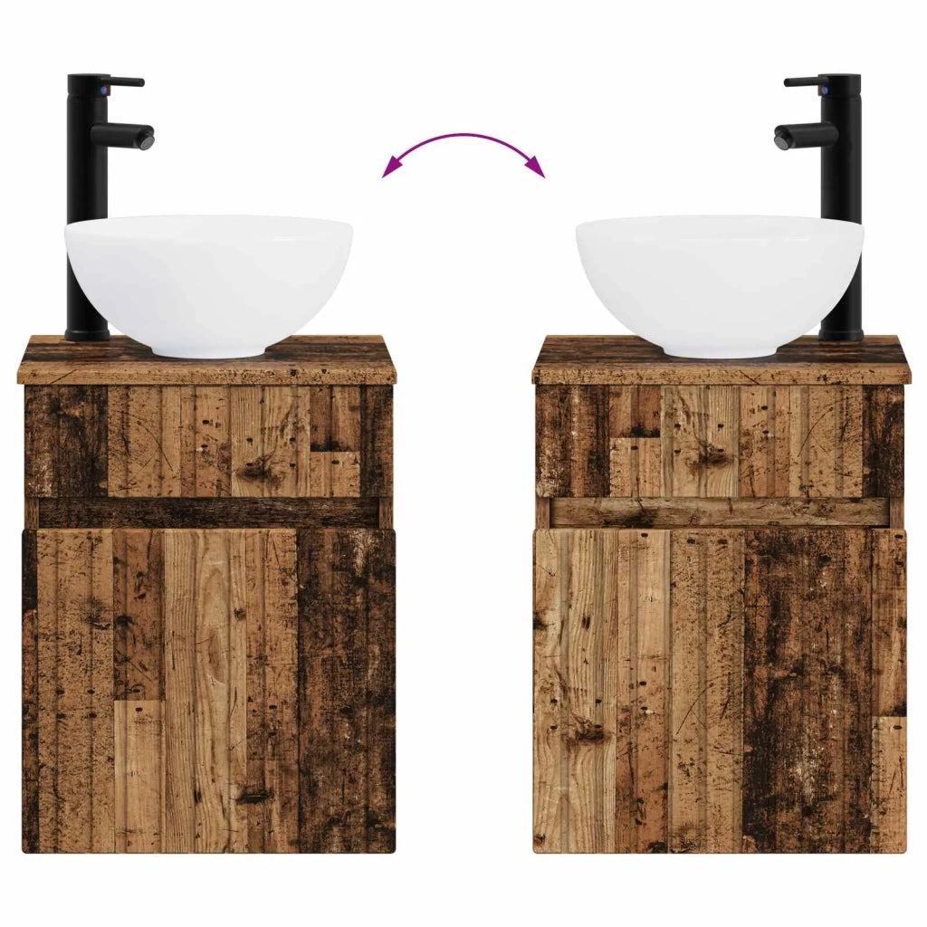Set di mobili per il bagno 4 pcs Legno antico 3407477