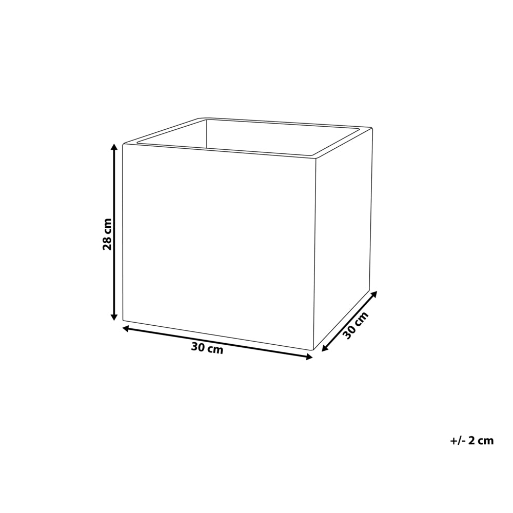 Vaso per piante fioriera in fibra nera solida quadrata 30 x 28 cm resistente ai raggi UV