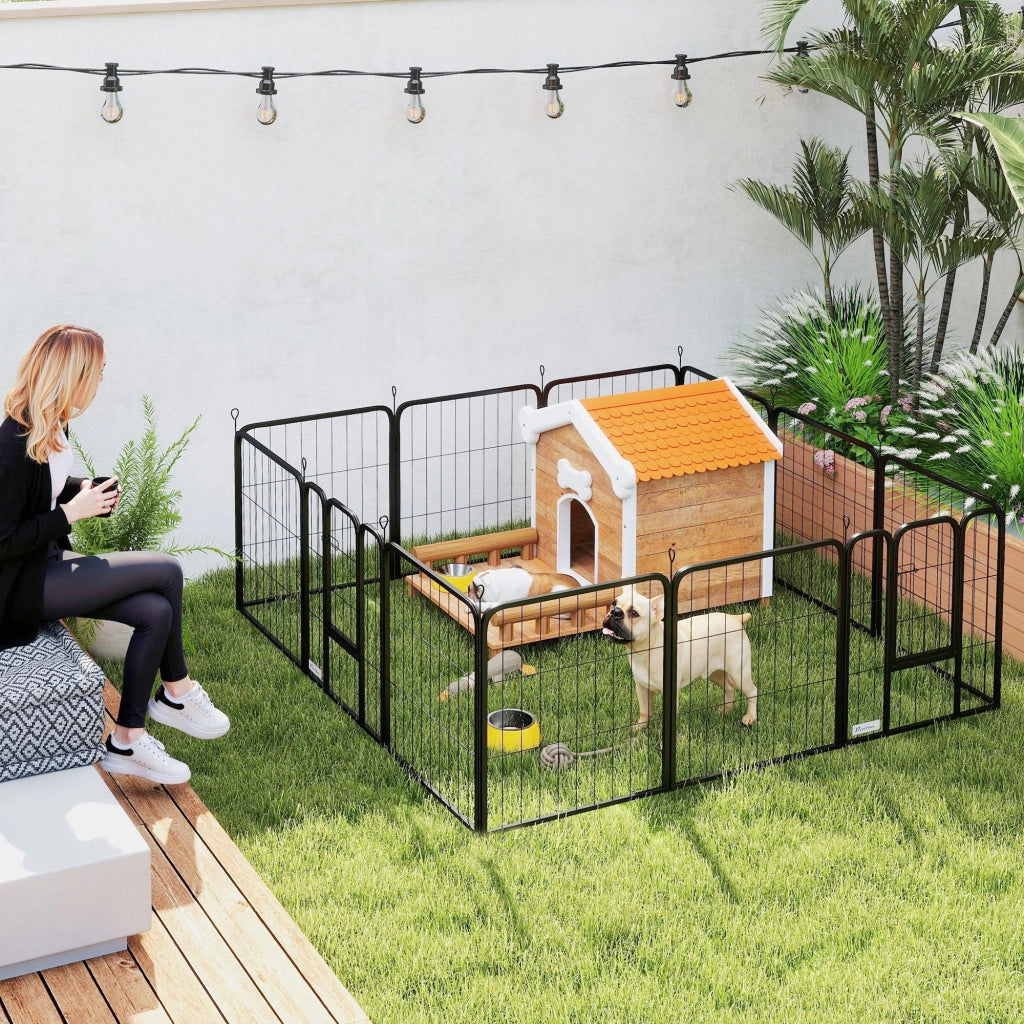 Recinto per cani 12 pannelli ¨C Minimal ¨C nero 60H cm pieghevole modulabile