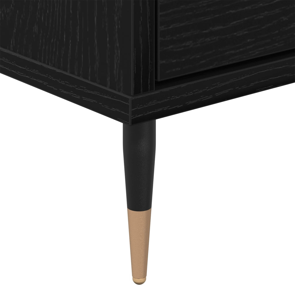 Mobile TV Rovere Nero 150x30x44.5 cm Legno Ingegnerizzato