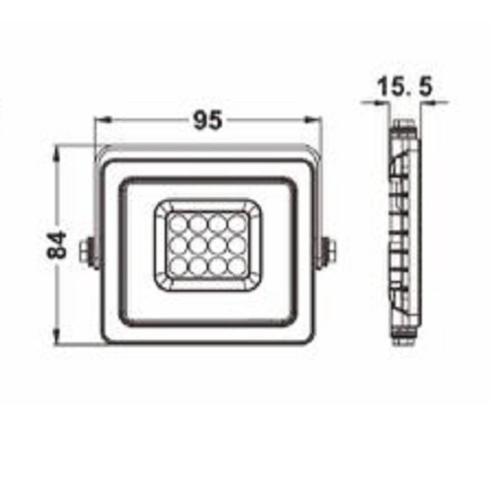 Trade Shop - Faro Led 10 W Ultra Slim Grigio Esterno Ip65 Luce Fredda Naturale Calda Fs10w-g -