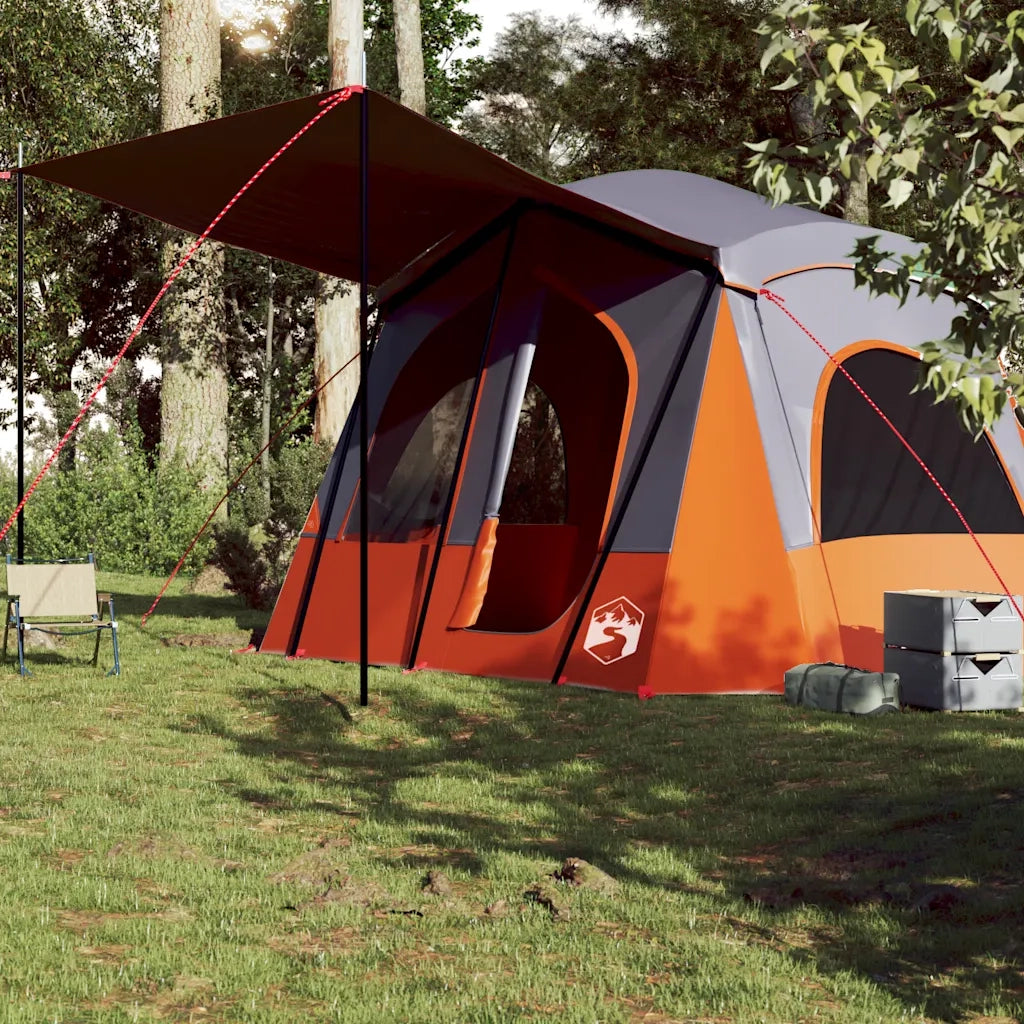 Tenda Campeggio Cabina 5 Persone Grigio Arancione Impermeabile 94754