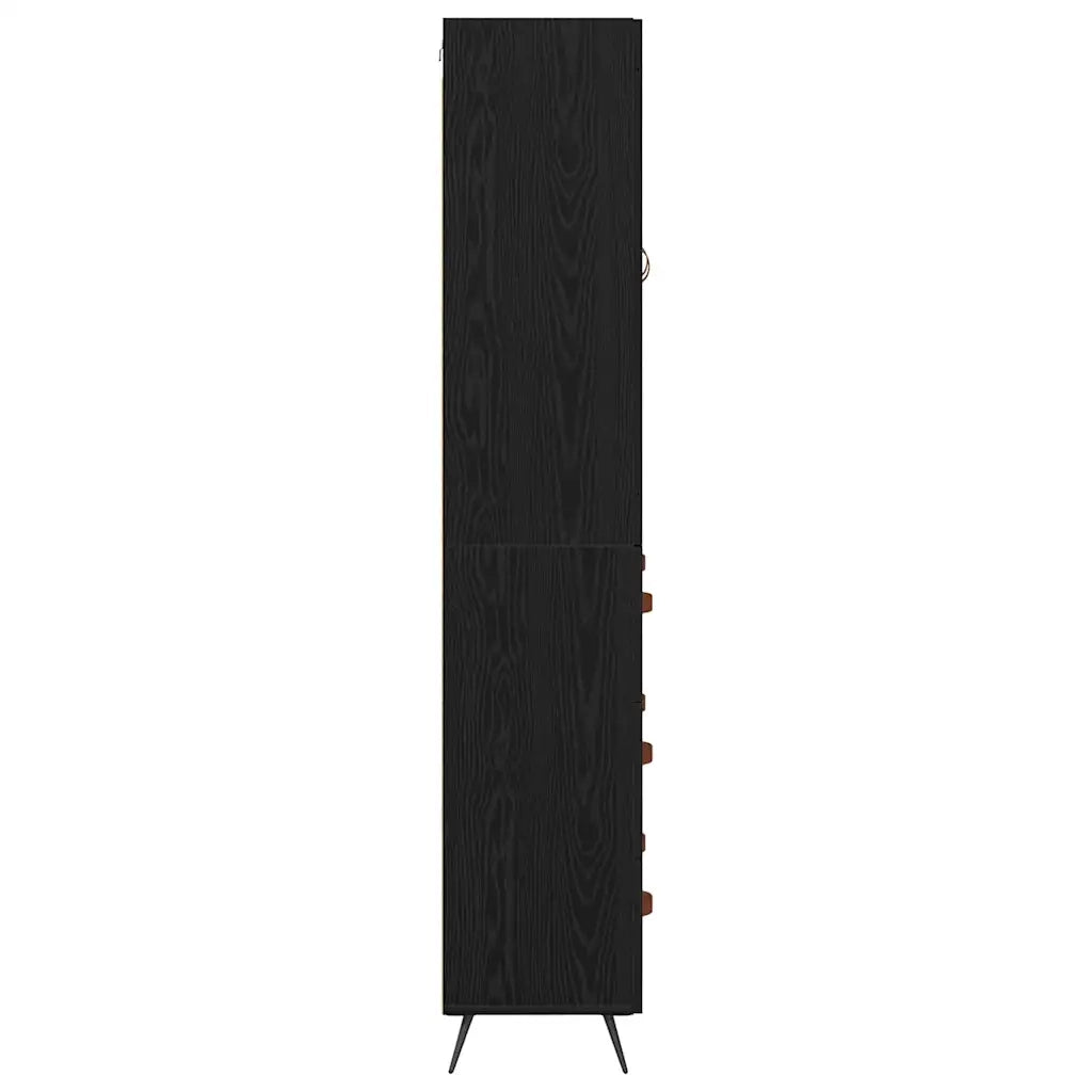 Armadietto alto con ripiano 2 pcs Rovere Nero Legno multistrato 3416071