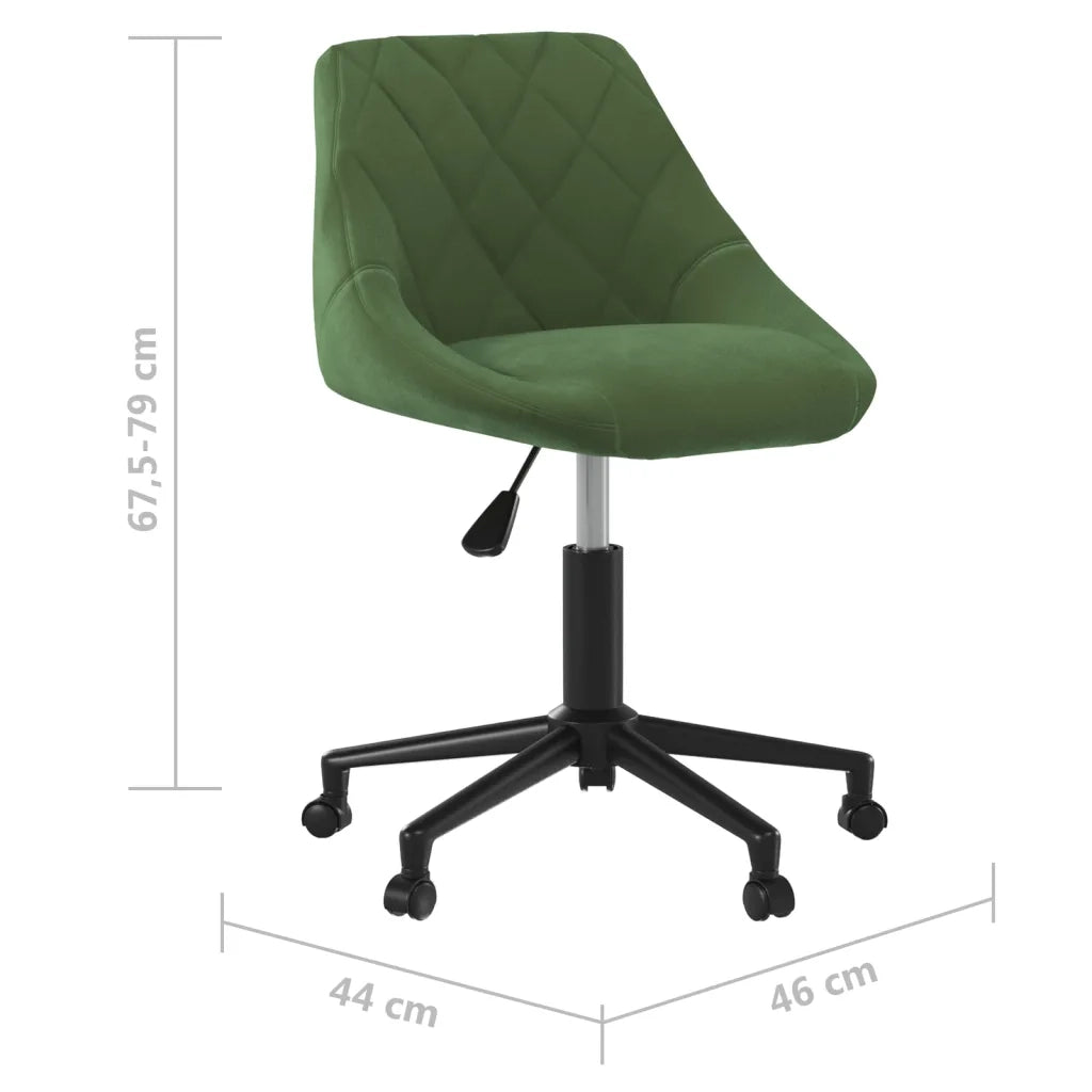 Sedia da Pranzo Girevole Verde Scuro in Velluto