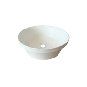 Lavabo da appoggio rotondo 40 cm bianco opaco in ceramica