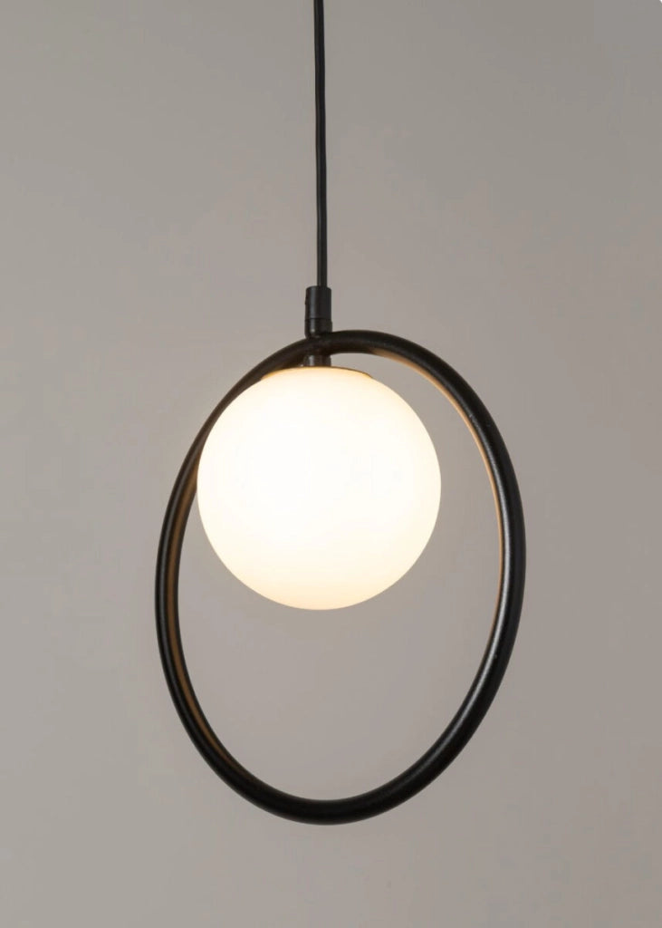 Lampada a sospensione nera sfera vetro G9 Aqua Sigma
