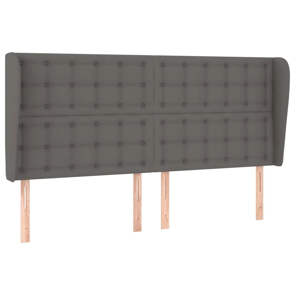 Testiera ad Orecchio-Testata con Orecchie Grigio 203x23x118/128cm in Similpelle 777209