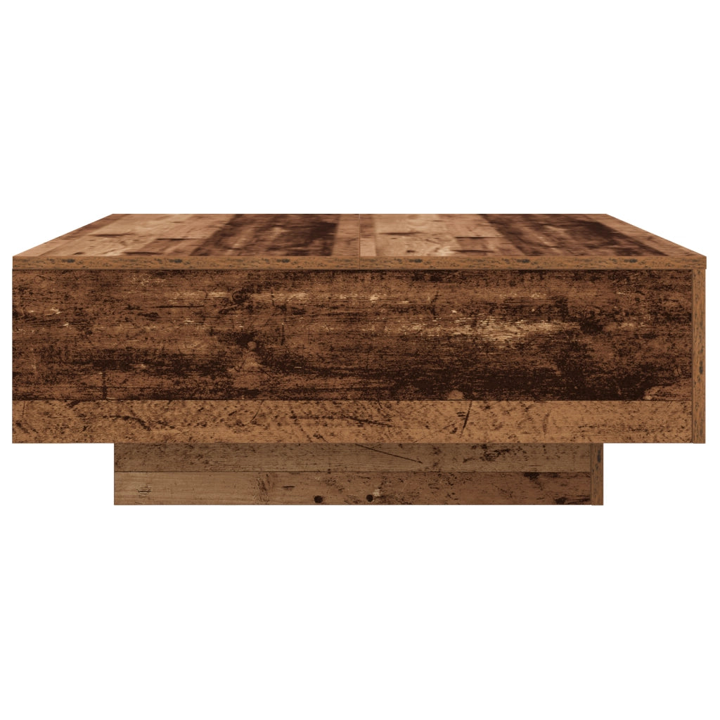 Tavolino da caffÃ¨  con luci LED Legno vecchio 80x80x31 cm
