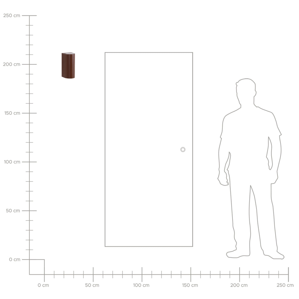 Set di 2 lampade LED da esterno per pareti esterne 21 cm in metallo e alluminio marrone design moderno