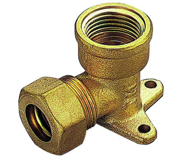 RACCORDO CURVO FEMMINA FLANGIATO CON TENUTA O-RING PER TUBO RAME MODELLO   1300 1/2 ø12   TIEMME RACCORDERIE SPA