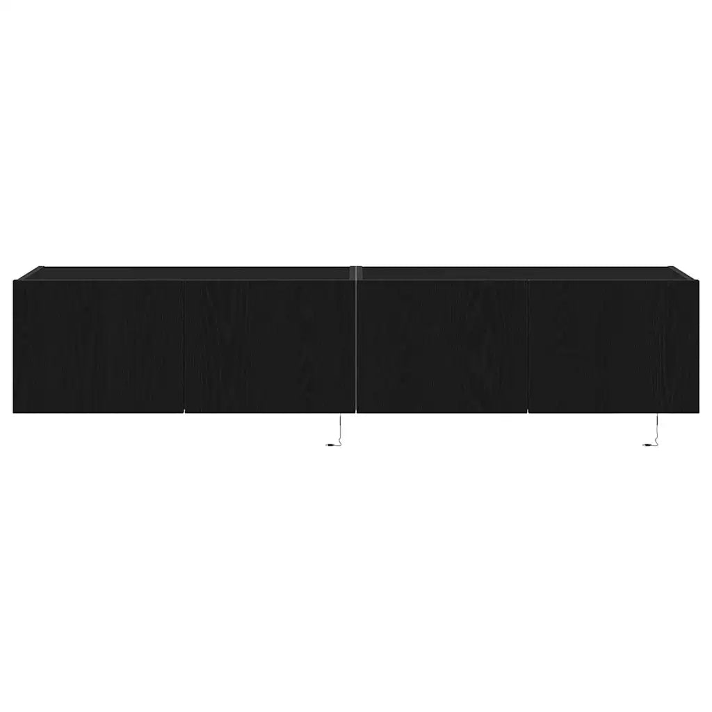 Mobile TV da parete con LED 2 pcs Rovere Nero 80 x 35 x 31 cm 863109