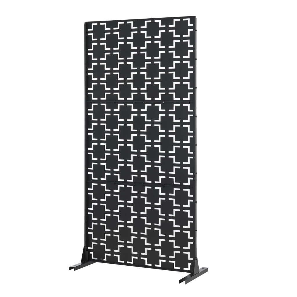 Pannello Divisorio Basciano Struttura Traforata in Acciaio 180 x 90 cm Nero casa.pro