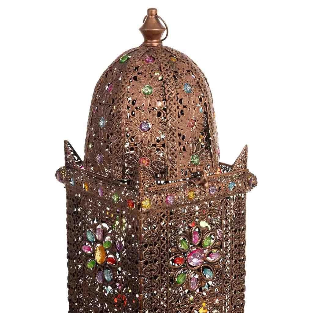 Lampada in metallo con vetro acrilico colorato