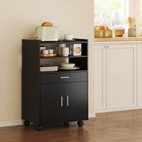 Mobile Cucina Multiuso 59x40x92 cm con Ripiano Estraibile in MDF Nero