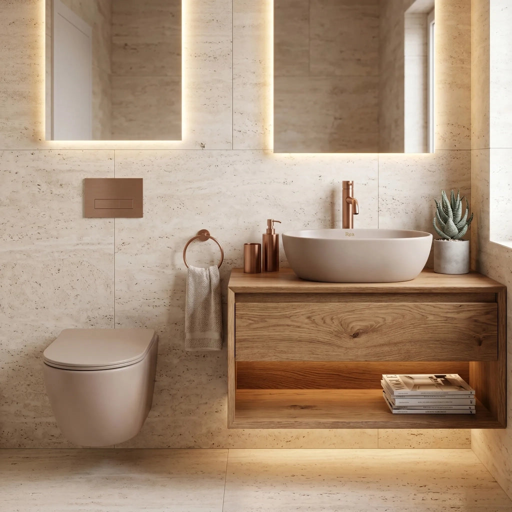Vaso Wc Sospeso Rea Focus Tornado Taupe