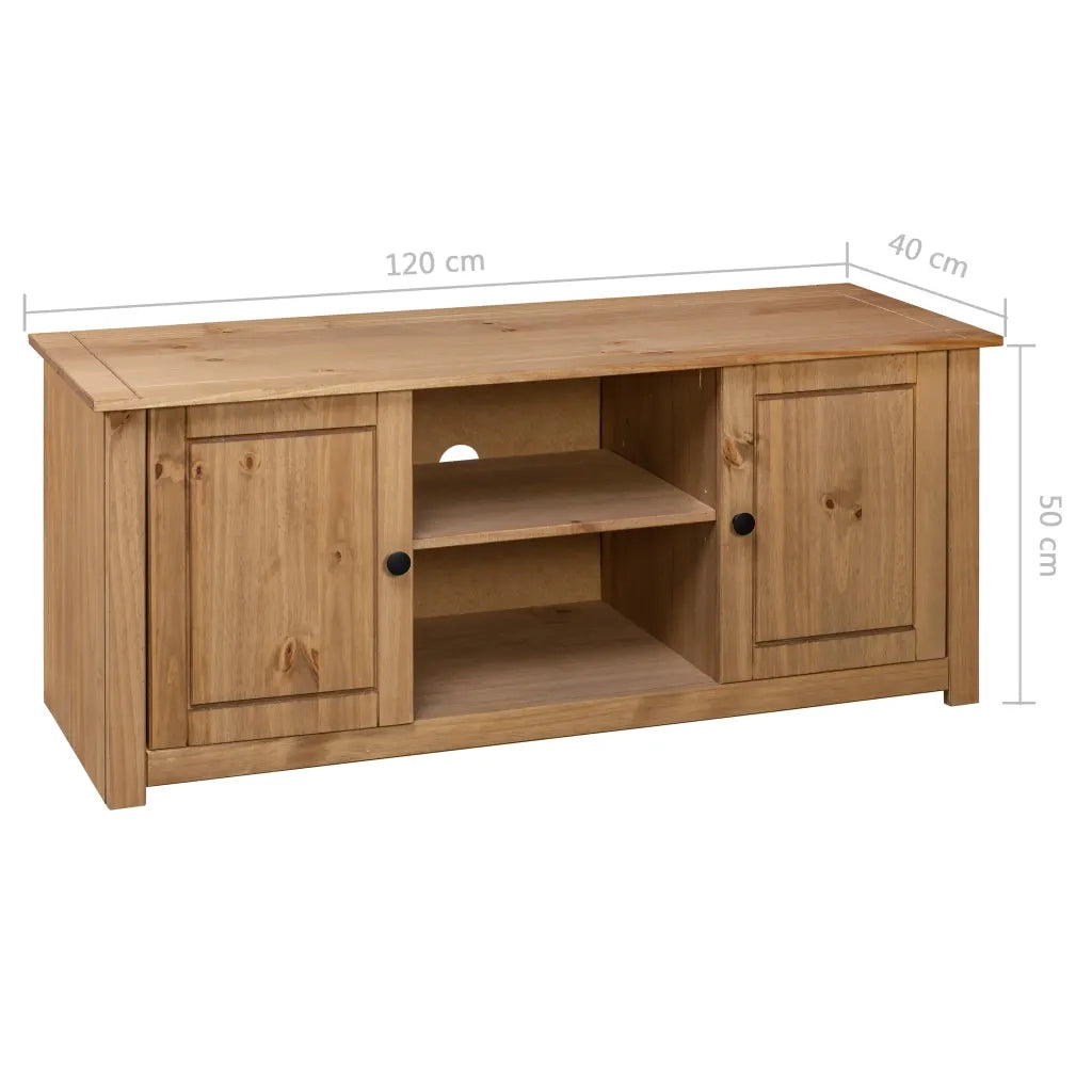 Moble TV | Armadietto TV | Mobile Porta TV 120x40x50 cm in Legno Massello di Pino Panama Range