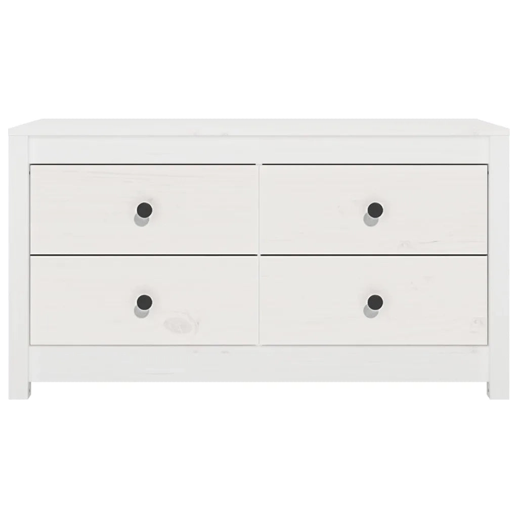 Armadietto Bianco 100x40x54 cm in Legno Massello di Pino 821775
