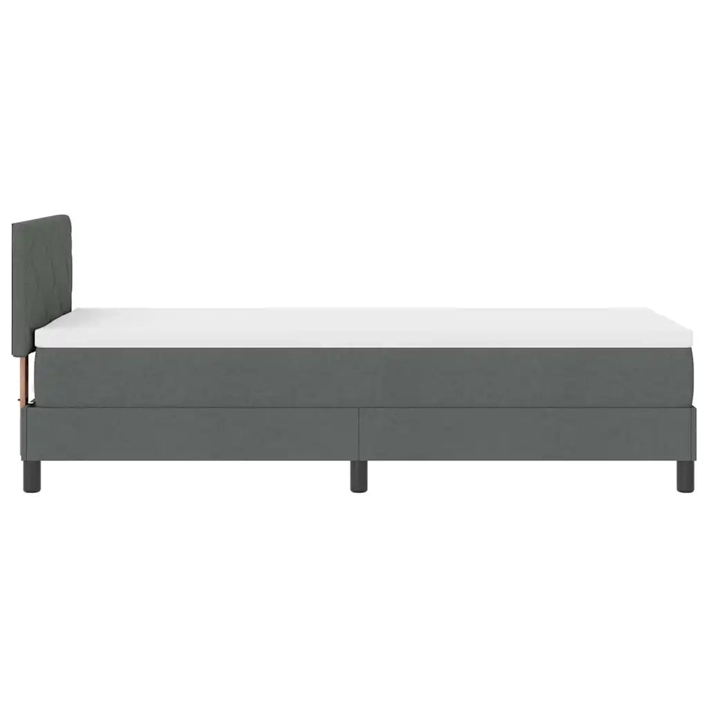 Letto a molle con testiera Grigio scuro 80 x 200 cm Tessuto 3338721