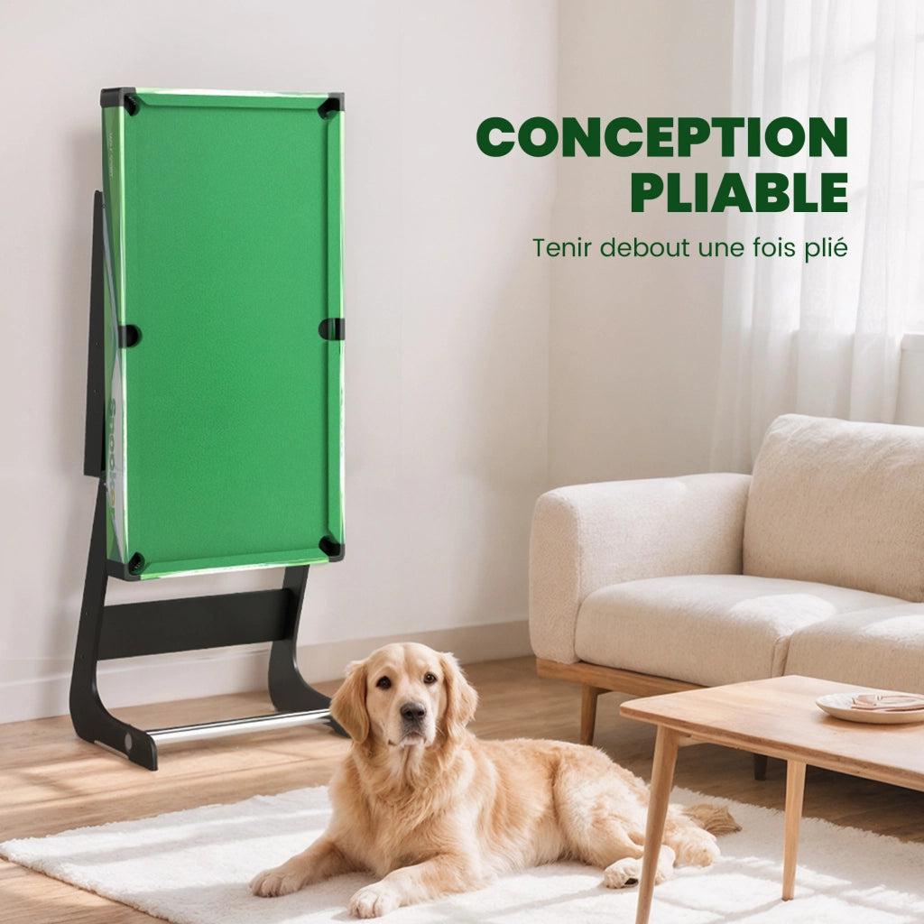 Tavolo da biliardo pieghevole con accessori ¨C zephmum ¨C 104x55.5x68 cm, verde