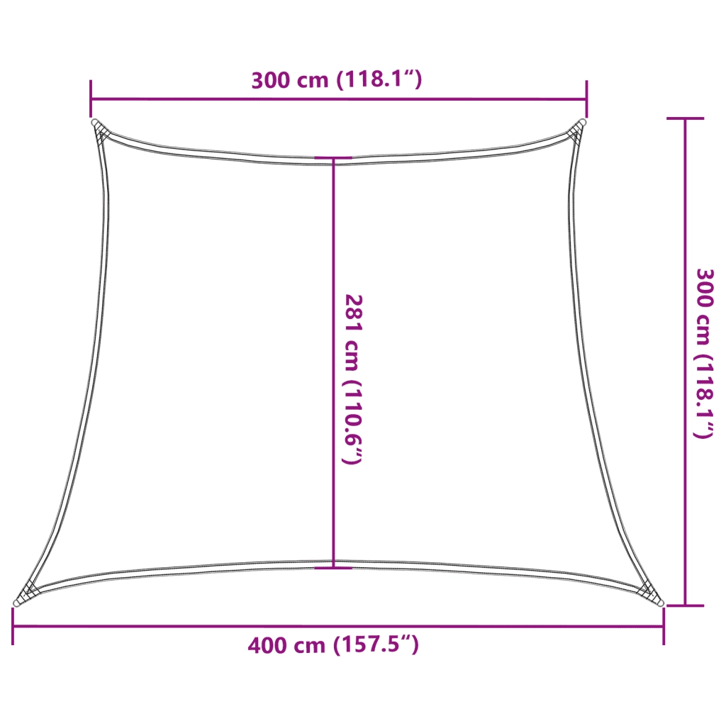 Vela Parasole 160 g/m² Antracite 3/4x3 m in HDPE 311104