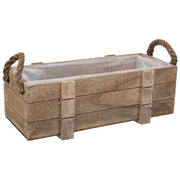 Cesto in legno con manici marroni 32x13x10,5h