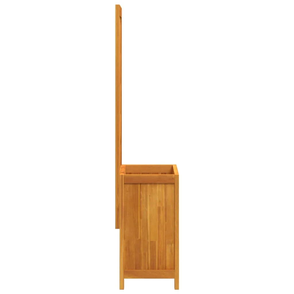 Fioriera rialzata per piante fiori patio e giardino con traliccio 55 x 29,5 x 132 cm legno massello di acacia marrone 02_0038299