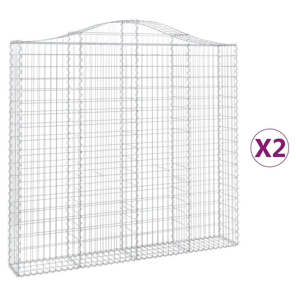 Cesti Gabbioni ad Arco 2 pz 200x30x180/200 cm Ferro Zincatocod mxl 75970