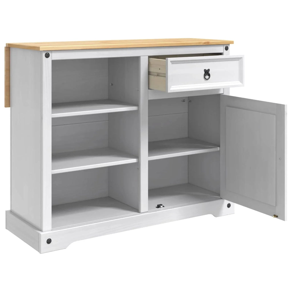 Carrello da Cucina 2 pcs Bianco e Cera di Miele Pino Massello 3425387