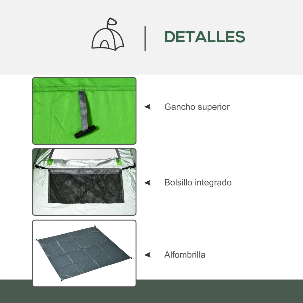 Cabina Doccia Portatile con Tenda e Custodia ¨C zephmum ¨C 126x124x189 cm Verde