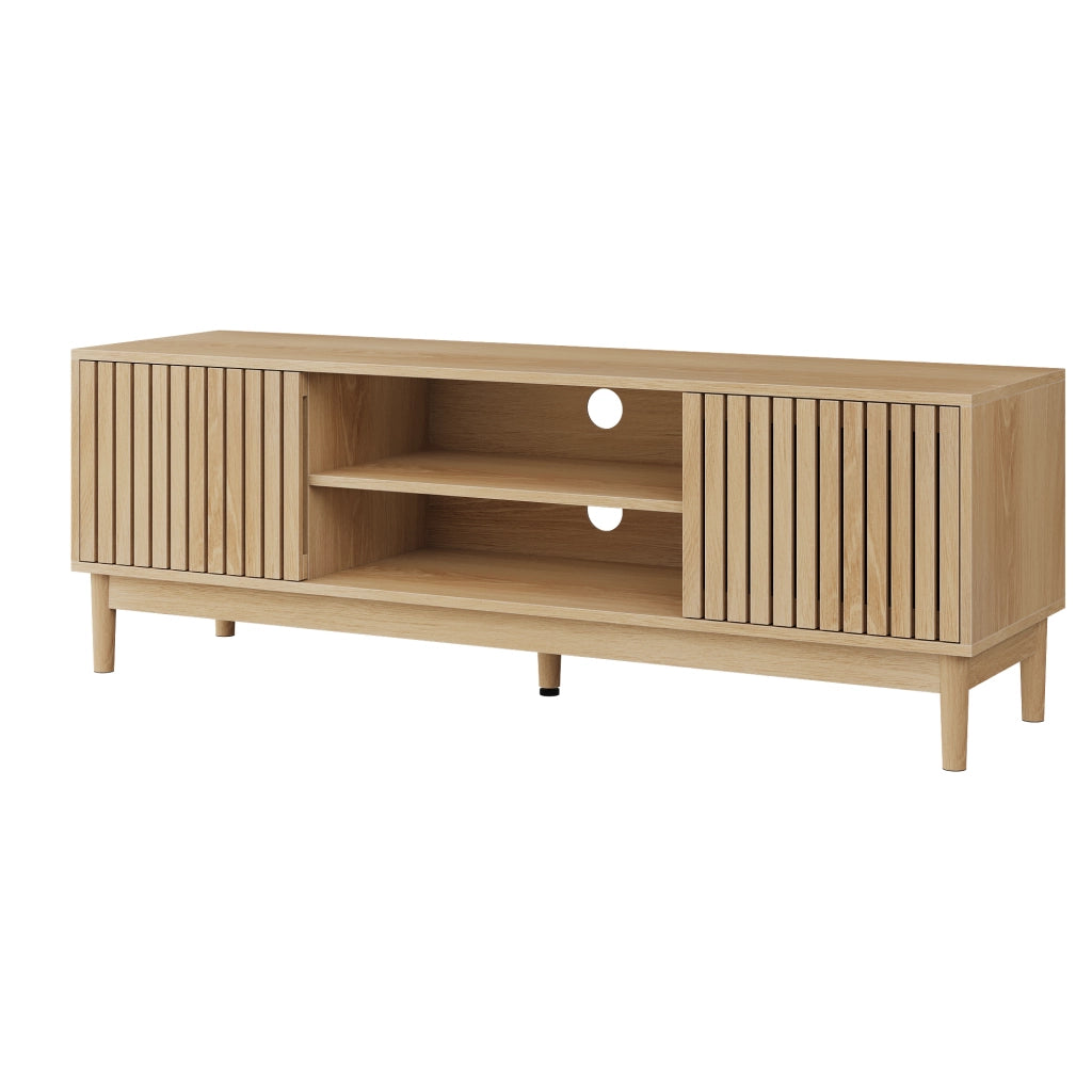Mobile TV con Vano Contenitore Mid-Century ¨C MINIMAL ¨C Rovere, 140 cm, per TV 55/65 Pollici