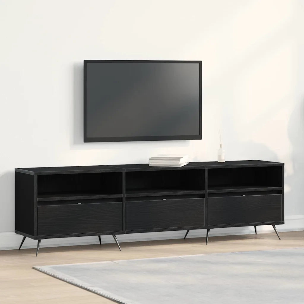 Mobile TV Rovere nero 150 x 30 x 44,5 cm Legno multistrato 862136