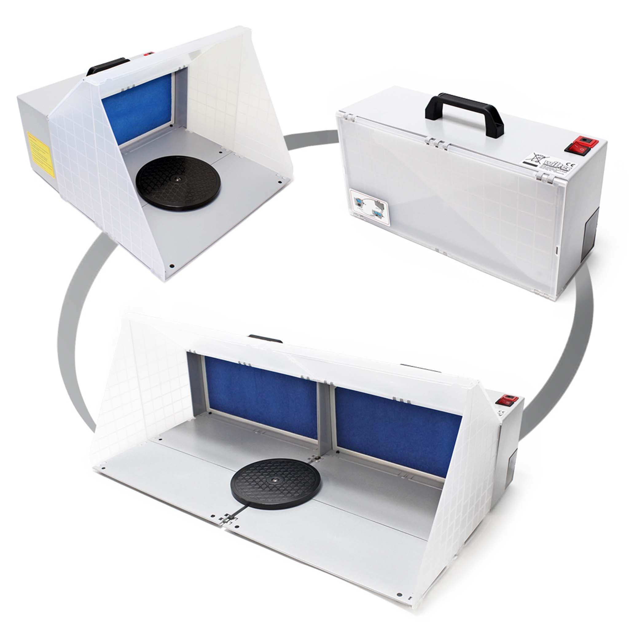 Doppia cabina di aspirazione per verniciatura ad aerografo 8m³/min Aspiratore estrattore con filtro