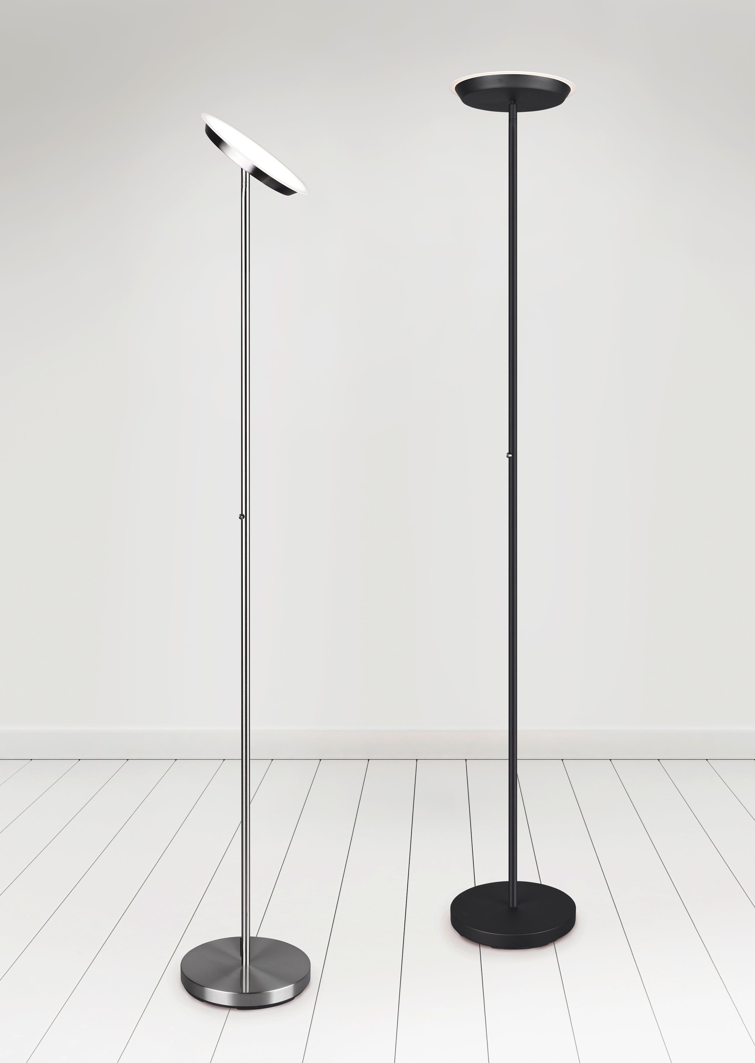 Piantana da Interno a LED in Metallo Nero Opaco