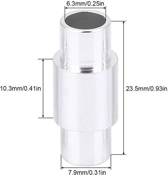 Houders di distanza a distanza 10 pezzi - Supporti di distanza in alluminio - Supporti per pattini - Pattini in linea - Diametro dei supporti 8 mm - Diametro delle viti 6 mm - Lunghezza totale 23,5 mm