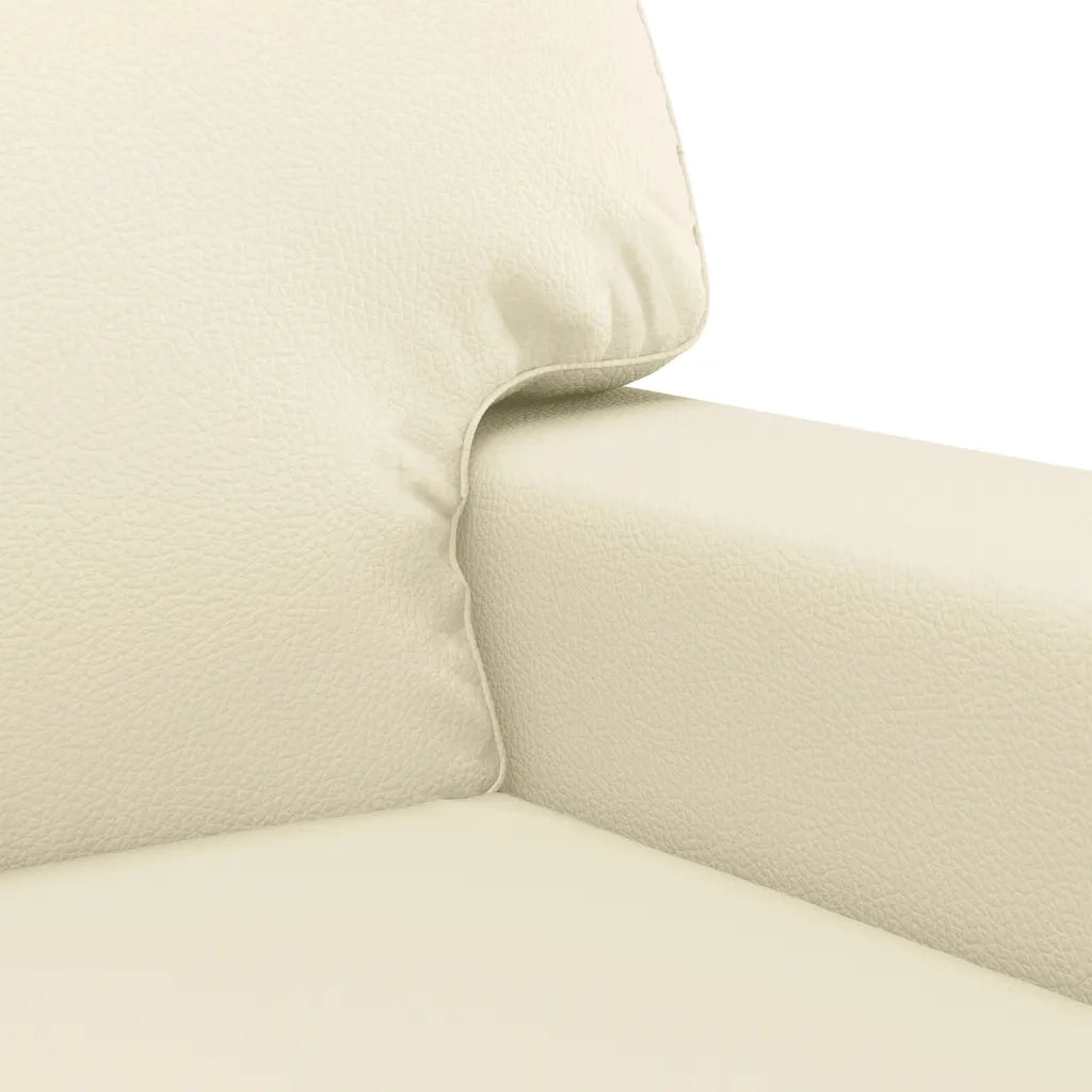 Set di Divani 2 pz con Cuscini Crema in Similpelle
