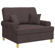 Poltrona con cuscini Marrone Scuro Tessuto 42043508