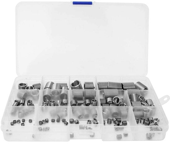 Set di attrezzi in acciaio inossidabile 120 pezzi - Insetti a 6 viti - Acciaio inossidabile - Set di utensili - Insetto con filo di vite - Metodo di riparazione - Connessione a filo
