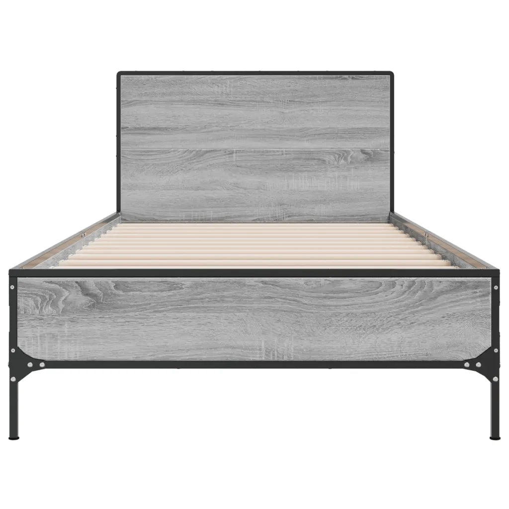 Giroletto Grigio Sonoma 100x200 cm Legno Multistrato e Metallo 845525